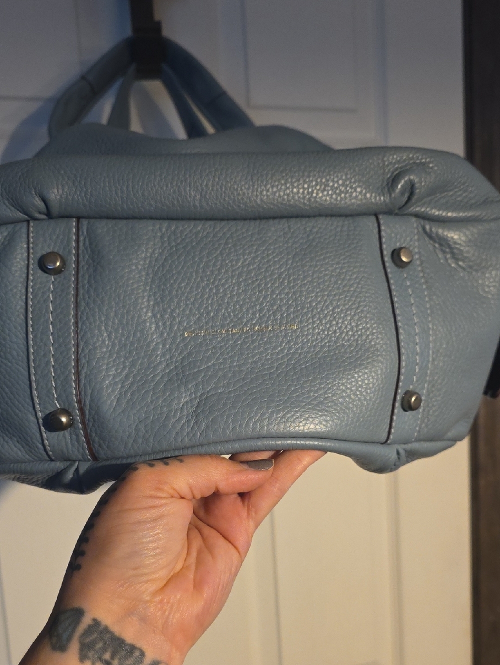 1941 Coach Bandit 39 Hobo Pale Blue Leather - Picture 4 of 14